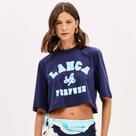 Camiseta Cropped Lança Perfume Oversiz Pr26 Marinho Feminino Camiseta Cropped Lança Perfume Oversiz Pr26 Marinho Feminino
