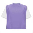 Camiseta cropped moletinho tela