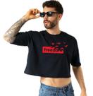 Camiseta Cropped Oversized Freedom Estiloso