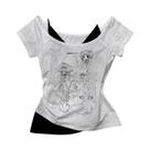 Camiseta Cropped Vintage Y2K Feminina Com Estampa De Letras, Sexy, Streetwear, Manga Curta, Gráfica, Camiseta Cropped Vintage Y2K Feminina Com Estampa De Letras, Sexy, Streetwear, Manga Curta, Gráfica,