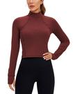 Camiseta CRZ YOGA Butterluxe Manga Longa com Meio Zíper Vermelha P