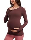 Camiseta CRZ YOGA Butterluxe Maternidade Manga Longa Taupe M Camiseta CRZ YOGA Butterluxe Maternidade Manga Longa Taupe M