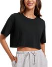 Camiseta CRZ YOGA Cropped de Algodão Pima Manga Curta Preta G Camiseta CRZ YOGA Cropped de Algodão Pima Manga Curta Preta G
