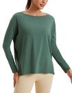 Camiseta CRZ YOGA de Algodão Pima com Decote Canoa e Manga Longa L Camiseta CRZ YOGA de Algodão Pima com Decote Canoa e Manga Longa L