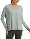Camiseta CRZ YOGA de Algodão Pima Manga Longa Cinza Jade G Camiseta CRZ YOGA de Algodão Pima Manga Longa Cinza Jade G