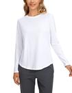 Camiseta CRZ YOGA de Algodão Pima Manga Longa Gola Careca Branca XL