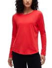 Camiseta CRZ YOGA de Algodão Pima, Manga Longa, Gola Careca, Vermelha, P