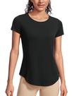 Camiseta CRZ YOGA de Algodão Pima Solta Casual para Yoga Preta XL