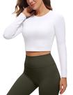 Camiseta CRZ YOGA de Manga Larga Crop Slim Fit Blanca XX-Small