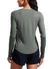 Camiseta CRZ YOGA Leve de Manga Longa para Treino Cinza Sálvia P