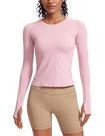 Camiseta CRZ YOGA Sem Costura Manga Longa Respirável Rosa XL