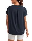 Camiseta CRZ YOGA Suave y Holgada con Cuello Redondo Azul Marinho XL