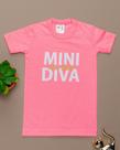 Camiseta Curta Infantil Tradicional Mini Diva Rosa Neon