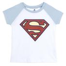 Camiseta DC Comics Justice League Supergirl com logotipo branca de 4 anos