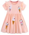 Camiseta de algodão de manga curta LU Toddler Girl de manga curta 7T rosa