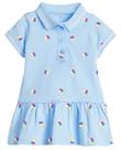 Camiseta de algodão de manga curta LU Toddler Girl de manga curta azul 6T