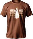 Camiseta de Algodão Feminina E Masculina Estampada Católica Virgem Maria