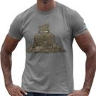 Camiseta de Algodão Masculina T-shirt Basica Estampa Vulcão Desenho Cartoon