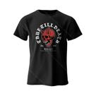 Camiseta De Algodão Oversized Com Estampa De Esqueleto Gótico Para Homens, Top Gráfico Engraçado De Camiseta De Algodão Oversized Com Estampa De Esqueleto Gótico Para Homens, Top Gráfico Engraçado De