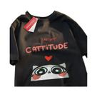 Camiseta De Algodão Solta E Respirável Com Estampa De Gatinho 'Couple Confession I like You' Estilo