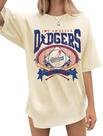 Camiseta de beisebol de tamanho grande nngmeynu para mulheres tamanho L cáqui