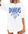 Camiseta de beisebol feminina ASTANFY branca de tamanho grande