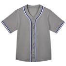 Camiseta de beisebol Repawu Kids Button Down Hip Hop 4 anos cinza