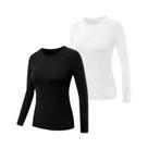 Camiseta De Compressão De Manga Longa Para Mulheres, Rápido Secagem, Ideal Para Yoga, Corrida E