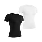 Camiseta De Compressão Feminina De Secagem Rápida, Manga Curta, Para Yoga, Corrida, Treino De Verão