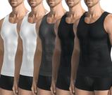 Camiseta de compressão JESIDO Kit com 5 peças, regata modeladora slim