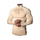 Camiseta De Compressão Masculina De Gola Alta, Elástica, Manga Longa, Com Zíper Frontal, Para Camiseta De Compressão Masculina De Gola Alta, Elástica, Manga Longa, Com Zíper Frontal, Para