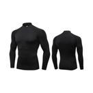 Camiseta De Compressão Masculina De Manga Longa Com Gola Alta, Secagem Rápida, Para Corrida E Camiseta De Compressão Masculina De Manga Longa Com Gola Alta, Secagem Rápida, Para Corrida E