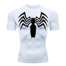 Camiseta De Compressão Masculina De Secagem Rápida Com Estampa De Aranha, Manga Curta, Proteção UV, Camiseta De Compressão Masculina De Secagem Rápida Com Estampa De Aranha, Manga Curta, Proteção UV,