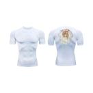 Camiseta De Compressão Masculina De Secagem Rápida Com Estampa De Leão Para Treino Na Academia, Camiseta De Compressão Masculina De Secagem Rápida Com Estampa De Leão Para Treino Na Academia,