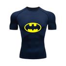 Camiseta De Compressão Masculina De Secagem Rápida, Manga Curta, Estampa De Morcego, Para Academia E