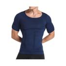 Camiseta De Compressão Masculina Modeladora Com Controle De Abdômen E Suporte Para as Costas