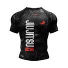 Camiseta De Compressão Masculina No-Gi BJJ Em Poliéster E Elastano Para Treino De Jiu-Jitsu E Camiseta De Compressão Masculina No-Gi BJJ Em Poliéster E Elastano Para Treino De Jiu-Jitsu E
