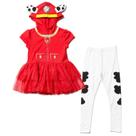 Camiseta de cosplay com leggings Paw Patrol Marshall Girl 5T Camiseta de cosplay com leggings Paw Patrol Marshall Girl 5T