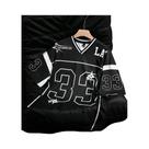Camiseta De Futebol Masculina Oversized Preta Com Decote Em V, Secagem Rápida, Casual, Estilo