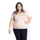 Camiseta de Malha de Viscose Gola V Plus Size