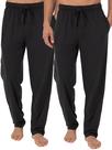 Camiseta de malha Sleep Pant Fruit of the Loom para homens preta, pacote com 2