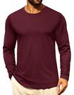 Camiseta de manga comprida Cotrasen casual com gola redonda para homens