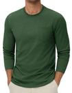 Camiseta de manga comprida Cotrasen masculina de algodão verde escuro