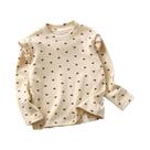 Camiseta De Manga Longa Para Menina Com Estampa Floral E Poás, Blusa Infantil Fofa 2-10 Anos