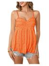 Camiseta de maternidade MakeMechic Spaghetti Spaghetti Strap com babado laranja Camiseta de maternidade MakeMechic Spaghetti Spaghetti Strap com babado laranja