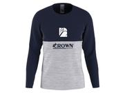Camiseta de Pesca Crown Manga Longa com Proteção Solar - Azul com Cinza