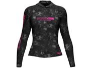 Camiseta de Pesca Mar Negro X Protection Sublimada Com Capuz Feminina Proteção Solar 50+ UV - Black