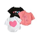 Camiseta De Verão Para Meninas Com Estampa Em Forma De Coração, Gola Redonda E Manga Curta, Moda De