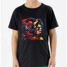 Camiseta Deadpool e Wolverine Infantil Juvenil 100% Algodão Unissex