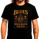 Camiseta Delta Blues Whisky Label - Manga Curta - Preta Premium